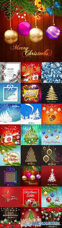 2017 Happy New Year and Merry Christmas vector background