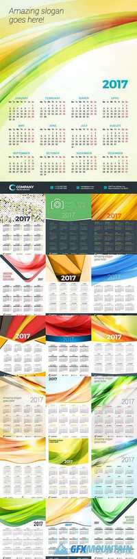 Wall Calendar Poster for 2017 Year