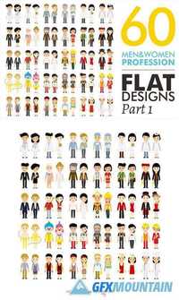 60 Men&Women Profession Flat Designs
