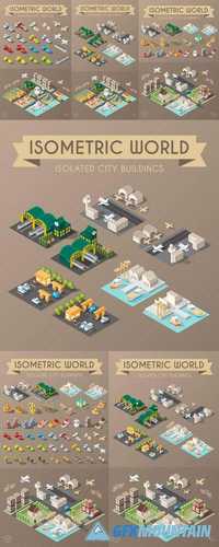 Isometric World - Set of Isolated Minimal City Elements 2