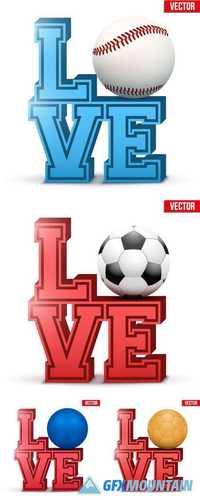 Word LOVE with Ball