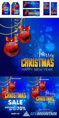 Merry Christmas and Happy New Year Design Template