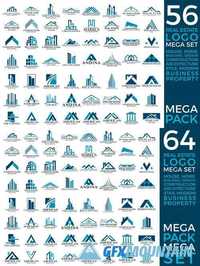 Mega Set and Big Group, Real Estate, Building and Construction Logo Vector Design