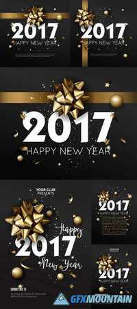 Happy New Year 2017 Greeting Card or Poster Template