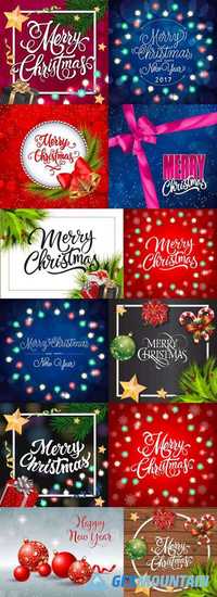Happy New Year & Merry Christmas Backgrounds