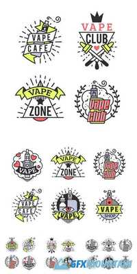 Vaping Badges - Modern Line Art Labels