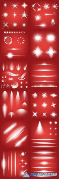 Creative Concept Vector Set of Glow Light Effect Stars Bursts with Sparkles