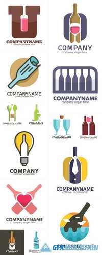 Wine Bottle Creative Logo Icon