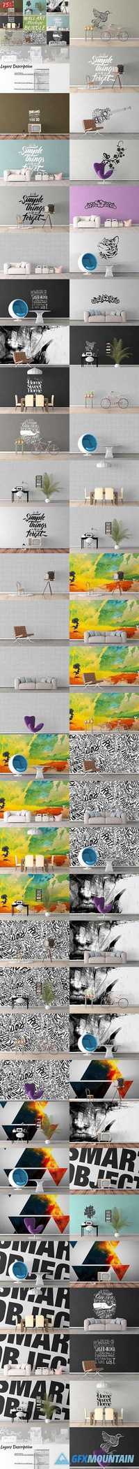 Interior Wall Mockups Bundle 1-10 1098724