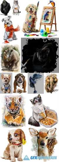 Animals Watercolor Painting