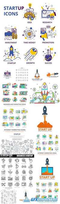Start Up Business Icon and Logos - Internet Marketing
