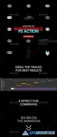 Graphicriver Interference / Glitch Logo Intro / Photoshop Action 17052529