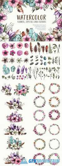 Big flowers & crystals bundle 1239153