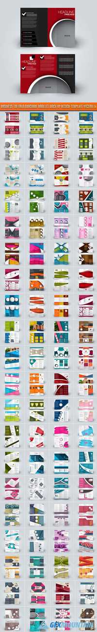 Business tri-fold brochure booklet mock up design template vector 