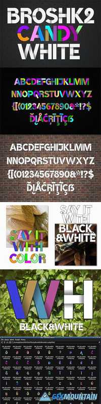 Color Fonts BroshK2-Candy & White 1262283