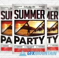 Summer Party - Flyer Template + Instagram Size Flyer