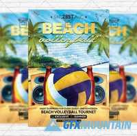 Beach Volleyball - Flyer Template + Instagram Size Flyer