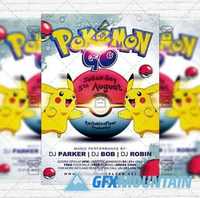 Pokemon Go Night - Flyer Template + Instagram Size Flyer
