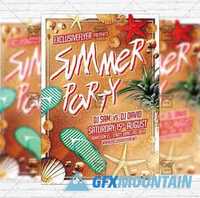 Summer Beach Party - Flyer Template + Instagram Size Flyer