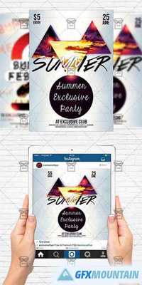 Summer - Flyer Template + Instagram Size Flyer 2