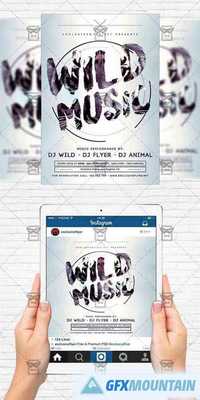 Wild Music - Flyer Template + Instagram Size Flyer