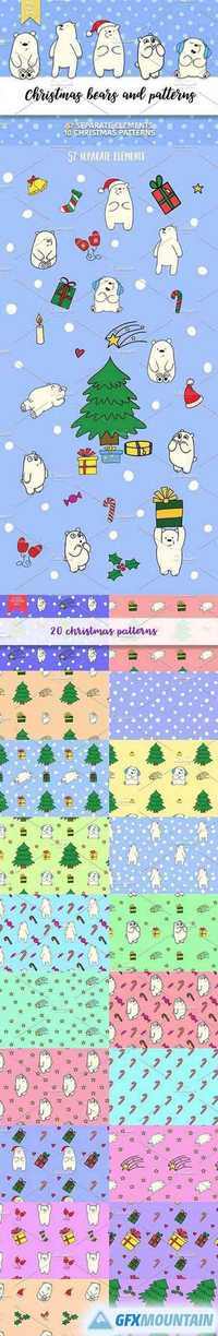 Christmas bears and patterns 1024442