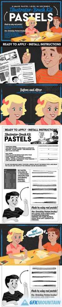 Pastels Illustrator Brush-Kit 1299338