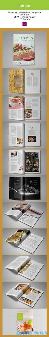 Food Recipes Magazine Template 8818337