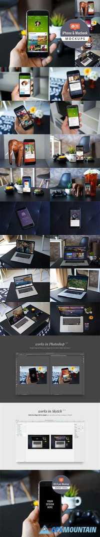 20 iPhone & Macbook Mockups -  1175509