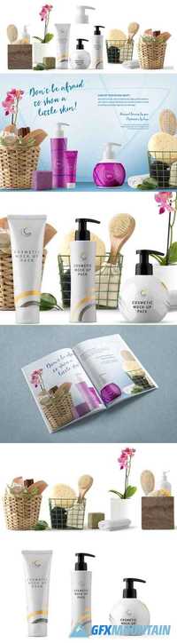 Cosmetics Packaging Mockups & Scene Creator Elements