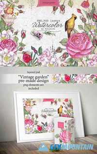 Watercolor PSD "Vintage Garden" 419792