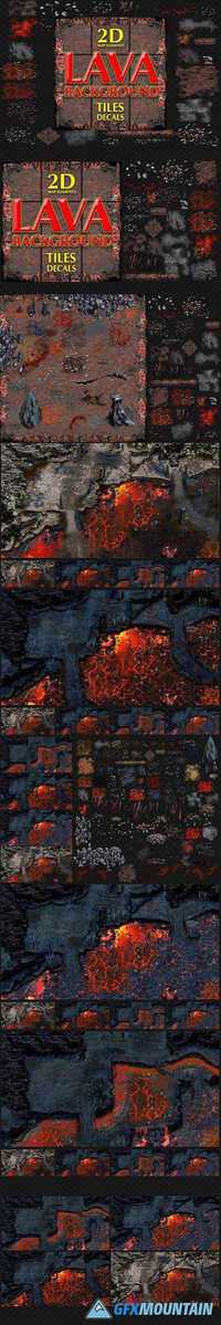 LAVA GAME BACKGROUND TILES AND DECAL 1373058