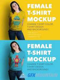 Denisa vol.2 – female t-shirt mockup 1196191