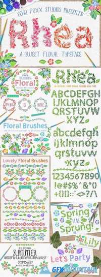 Rhea A Floral Spring Font Bundle 1466933