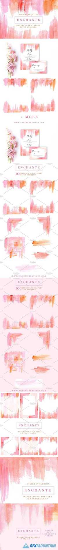 Pink Paint Strokes Clipart & Borders 1395360