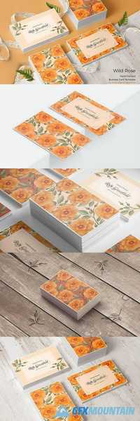 Peach Wild Rose PSD Business Card 1437593