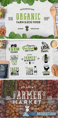 Organic Farm & Eco Food Badges 1478522