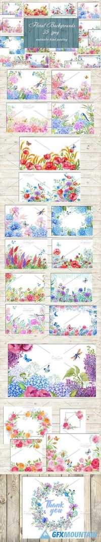 floral backgrounds watercolor  1448362