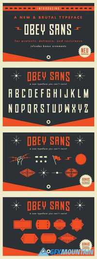 Obey Sans Typeface Font Display 1543658