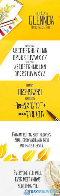 Glennda Handmade Serif Typeface  1491204