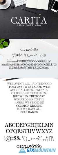 Carita Clean Serif Typeface 1491284