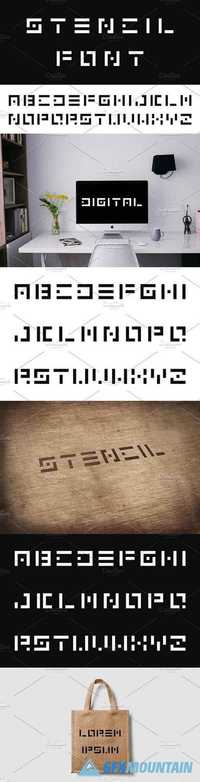 Digital font. English alphabet  1498617