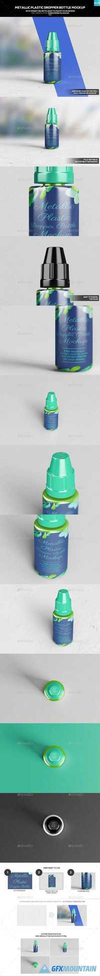 Metallic Plastic Dropper Bottle Mockup 20206340