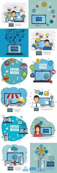 Social Media Network Concept Vector Illustration