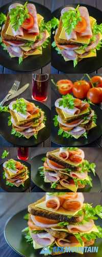 Large Sandwich with Sausage and Cheese