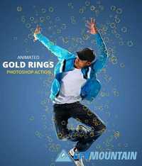 Animated Gold rings Photoshop Action 20164560