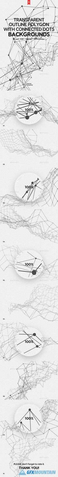 Transparent Outline Polygon with Connected Dots Backgrounds 20246235