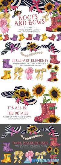 Boots and Bows Clipart Set 1573085
