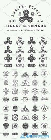 Set of Fidget Spinners Emblems  1439610