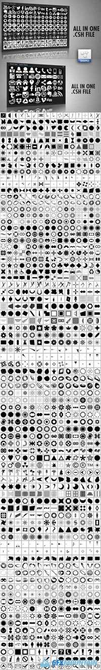 1400+ Custom Shapes Collection for Photoshop